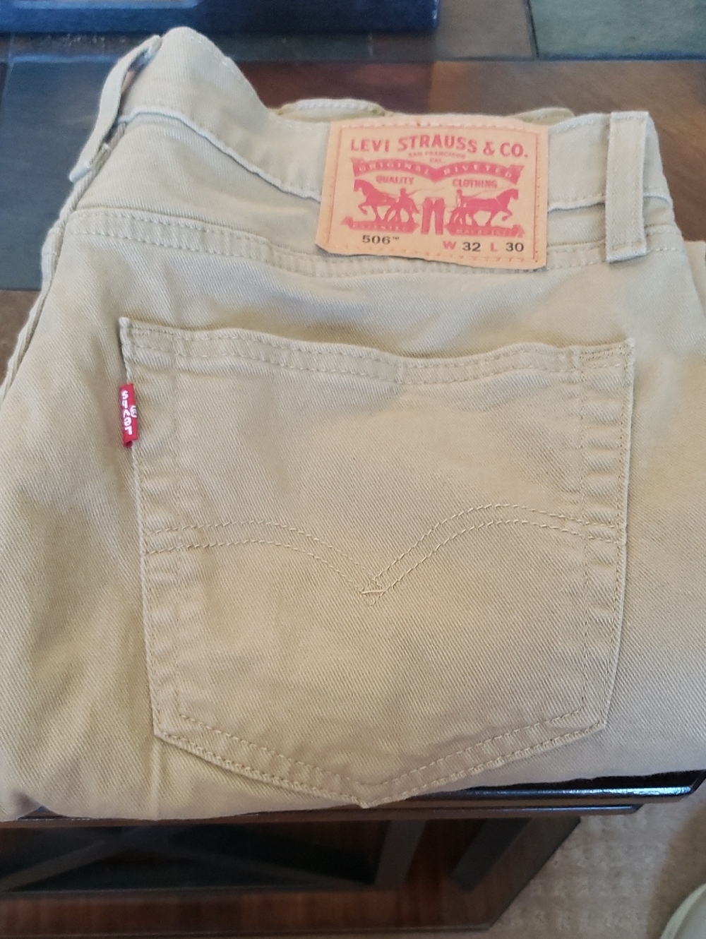 Levi's Tan Khaki 506 Straight Jeans